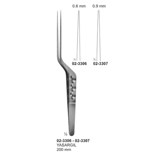 Micro Forceps, Ligature Forceps (Light Patterns) Bayonet - Shaped